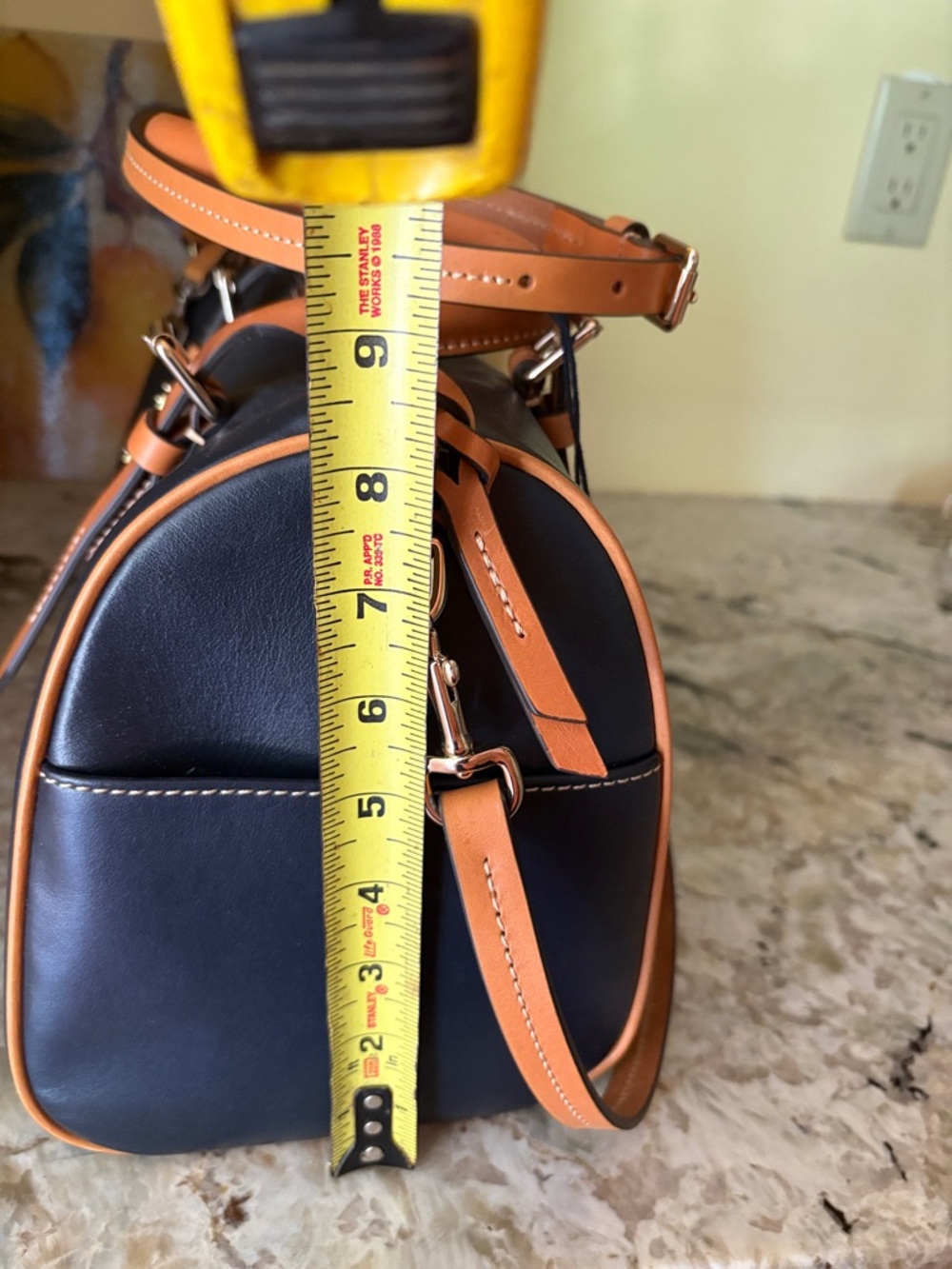Dooney & Bourke Midnight Blue and Tan Handbag - Picture 11 of 12